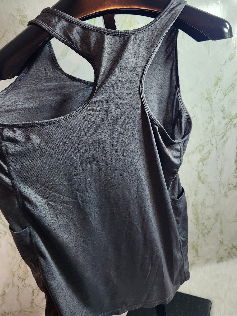 Gray Racer Back Tank - Picture 7 of 10